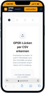 GPSR Pilot – Mobile-Ansicht