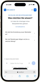 Kollege·KI – Mobile-Ansicht
