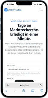 Markt-Radar – Mobile-Ansicht