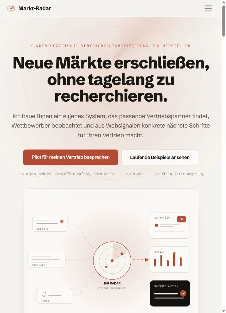 Markt-Radar – mobile Ansicht