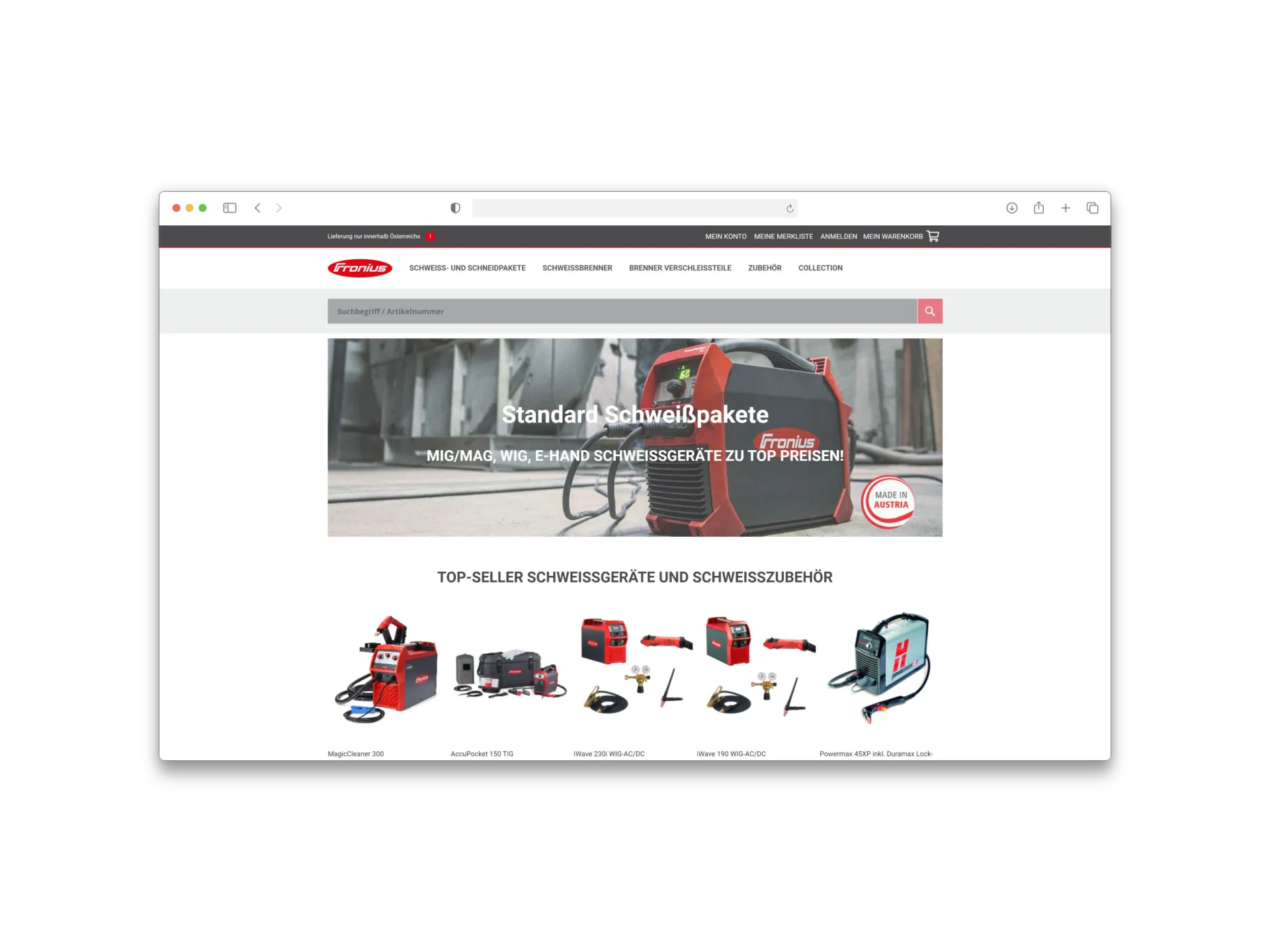 Fronius Welding – E-Commerce Strategie