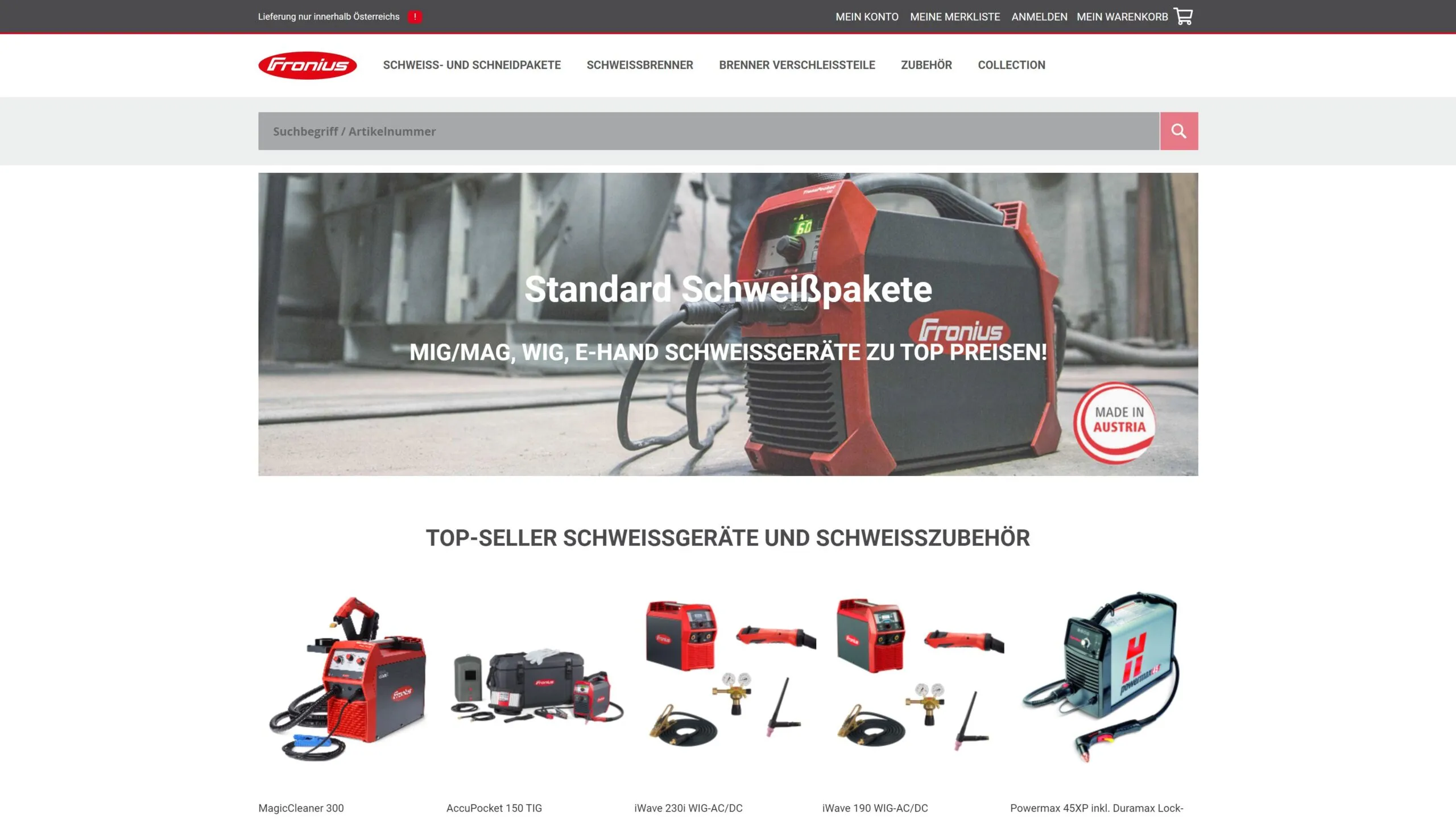 Fronius Welding – E-Commerce Strategie