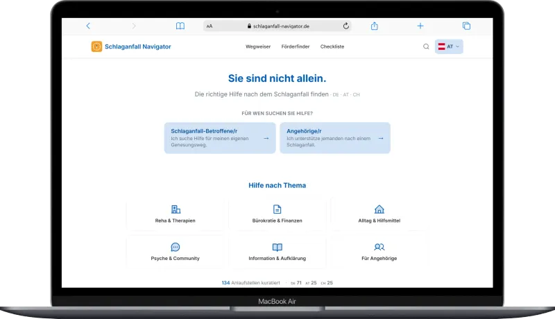 Schlaganfall Navigator – Desktop-Ansicht