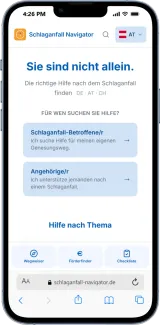 Schlaganfall Navigator – Mobile-Ansicht