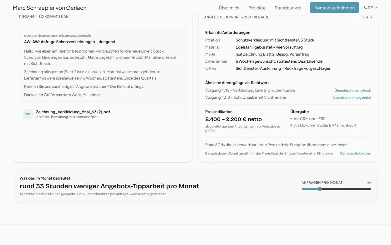 Das erste vollständige Angebot gewinnt