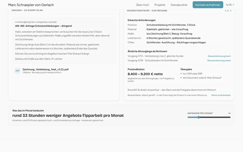 Das erste vollständige Angebot gewinnt